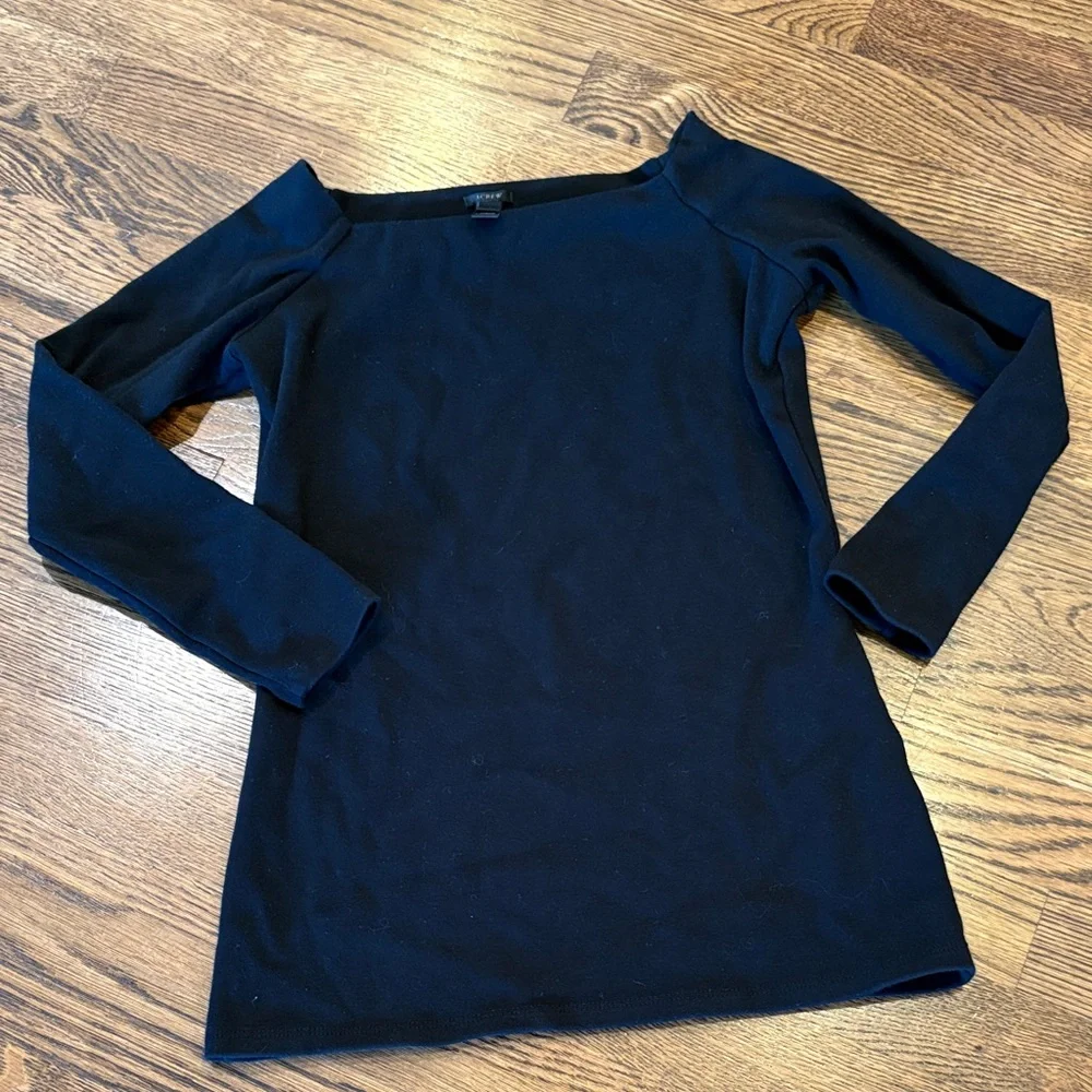 J. Crew Black boat neck  Long Sleeve Top, xS